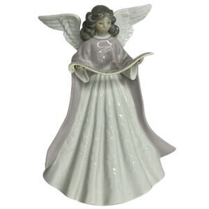 Vintage Lladro Angel Scroll Stars Porcelain Figurine Tree Topper #5831 1991